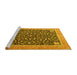 Sideview of Machine Washable Persian Yellow Traditional Rug, wshtr4704yw