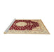 Sideview of Machine Washable Traditional Sun Yellow Rug, wshtr4705