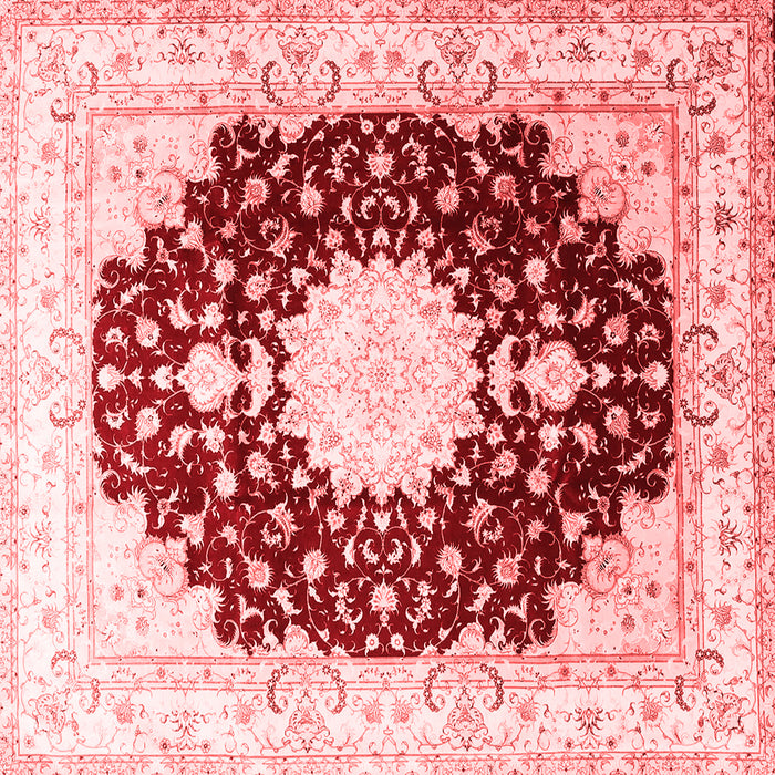 Machine Washable Medallion Red Traditional Rug, wshtr4705red