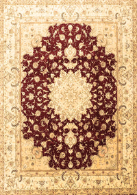 Medallion Brown Traditional Rug, tr4705brn