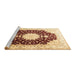 Sideview of Machine Washable Medallion Brown Traditional Rug, wshtr4705brn