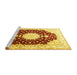 Sideview of Machine Washable Medallion Yellow Traditional Rug, wshtr4705yw