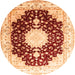 Square Medallion Orange Traditional Rug, tr4705org