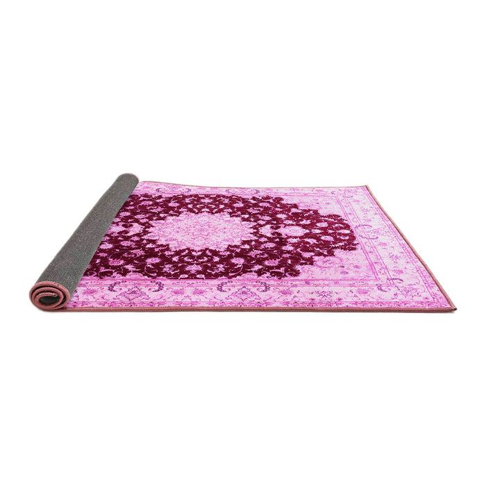 Sideview of Medallion Pink Traditional Rug, tr4705pnk