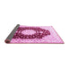 Sideview of Medallion Pink Traditional Rug, tr4705pnk