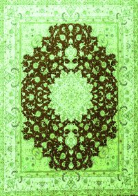 Medallion Green Traditional Rug, tr4705grn