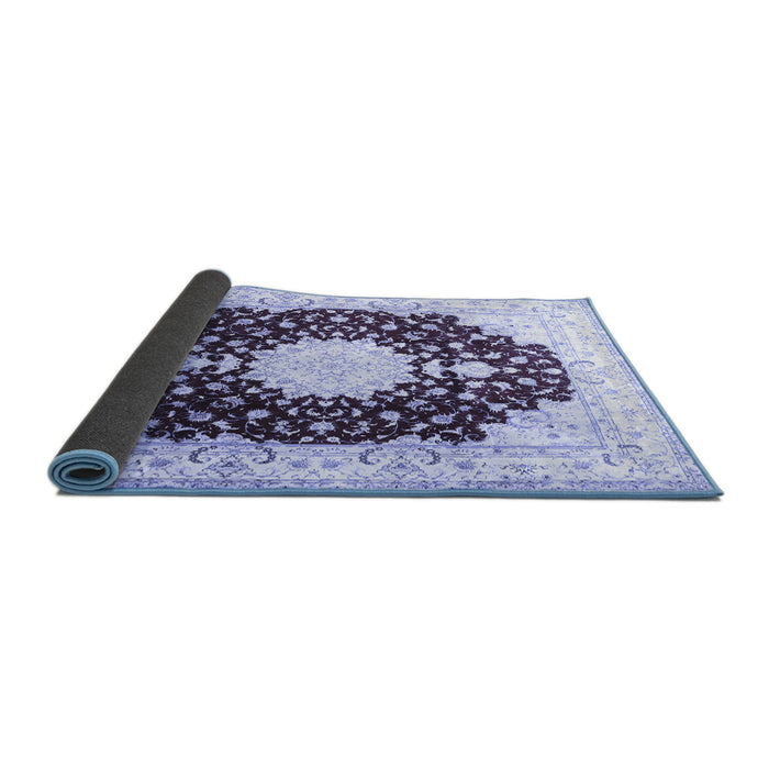 Sideview of Medallion Blue Traditional Rug, tr4705blu