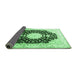 Sideview of Medallion Emerald Green Traditional Rug, tr4705emgrn