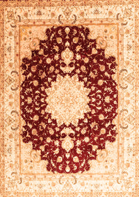 Medallion Orange Traditional Rug, tr4705org