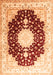 Medallion Orange Traditional Rug, tr4705org