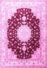 Medallion Pink Traditional Rug, tr4705pnk