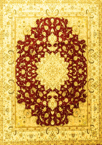 Medallion Yellow Traditional Rug, tr4705yw