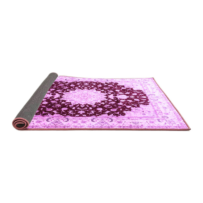Sideview of Medallion Purple Traditional Rug, tr4705pur