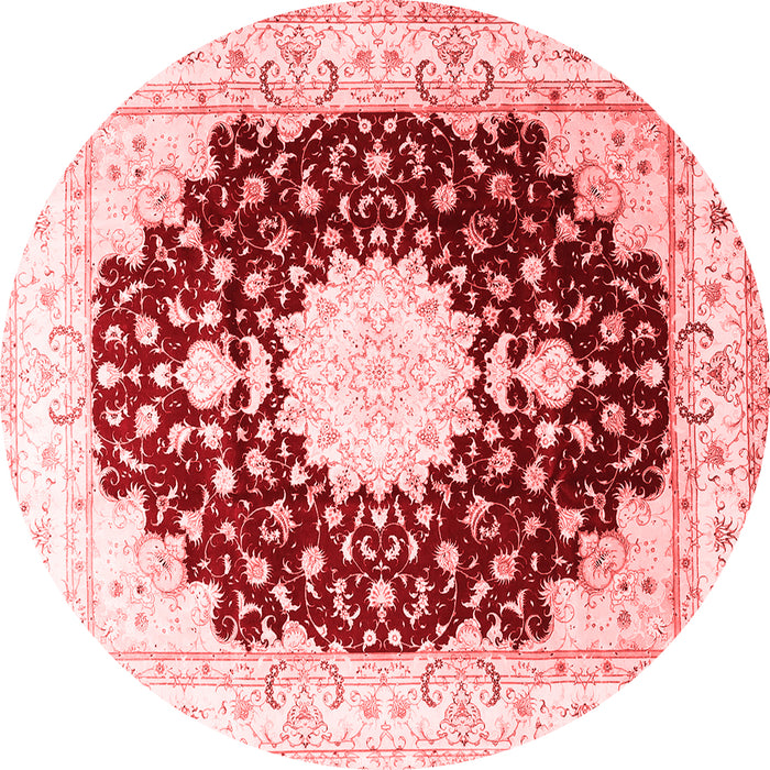 Machine Washable Medallion Red Traditional Rug, wshtr4705red