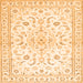 Serging Thickness of Medallion Orange Traditional Rug, tr4706org