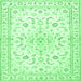 Square Medallion Emerald Green Traditional Rug, tr4706emgrn