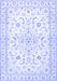 Machine Washable Medallion Blue Traditional Rug, wshtr4706blu