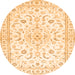 Square Medallion Orange Traditional Rug, tr4706org