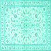 Square Machine Washable Medallion Turquoise Traditional Area Rugs, wshtr4706turq