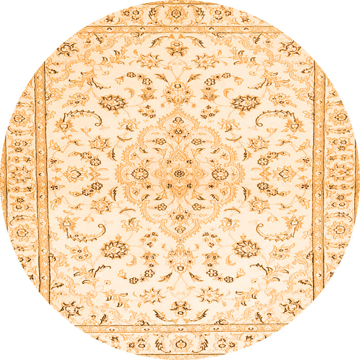 Machine Washable Medallion Orange Traditional Area Rugs, wshtr4706org