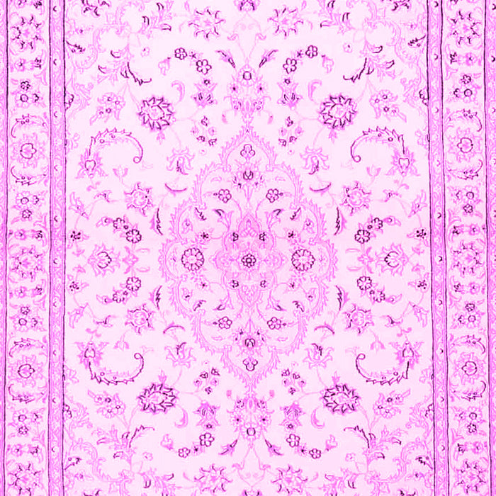 Machine Washable Medallion Pink Traditional Rug, wshtr4706pnk