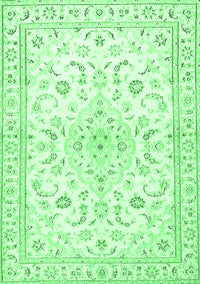 Medallion Emerald Green Traditional Rug, tr4706emgrn