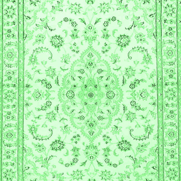 Medallion Emerald Green Traditional Rug, tr4706emgrn