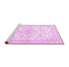 Sideview of Machine Washable Medallion Pink Traditional Rug, wshtr4706pnk