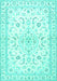 Machine Washable Medallion Turquoise Traditional Area Rugs, wshtr4706turq