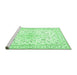 Sideview of Machine Washable Medallion Emerald Green Traditional Area Rugs, wshtr4706emgrn