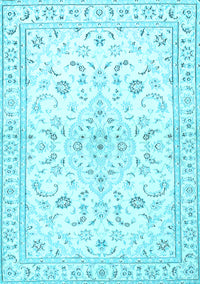 Medallion Light Blue Traditional Rug, tr4706lblu