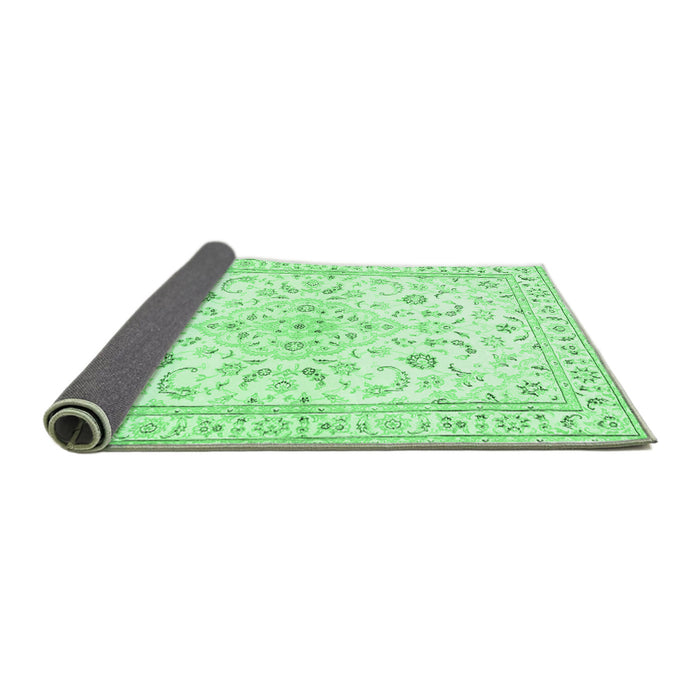 Sideview of Medallion Emerald Green Traditional Rug, tr4706emgrn