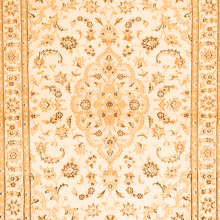 Serging Thickness of Machine Washable Medallion Orange Traditional Area Rugs, wshtr4706org