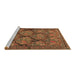 Sideview of Machine Washable Persian Brown Traditional Rug, wshtr4707brn