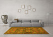 Machine Washable Persian Yellow Traditional Rug in a Living Room, wshtr4707yw