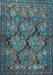 Machine Washable Persian Light Blue Traditional Rug, wshtr4707lblu