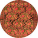 Square Persian Orange Traditional Rug, tr4707org