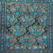 Square Machine Washable Persian Light Blue Traditional Rug, wshtr4707lblu