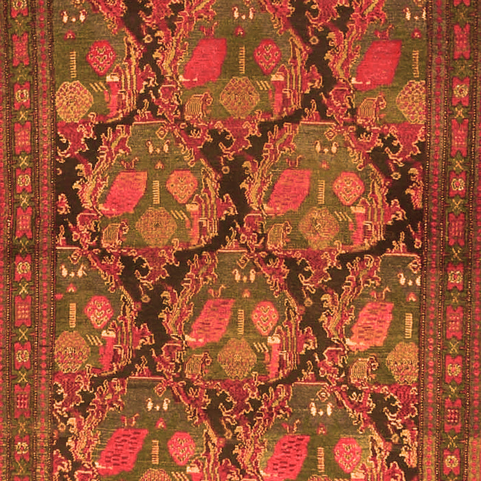 Serging Thickness of Machine Washable Persian Orange Traditional Area Rugs, wshtr4707org