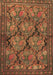 Machine Washable Persian Brown Traditional Rug, wshtr4707brn