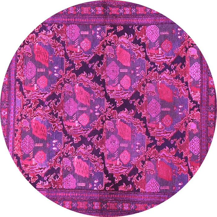 Round Persian Pink Traditional Rug, tr4707pnk