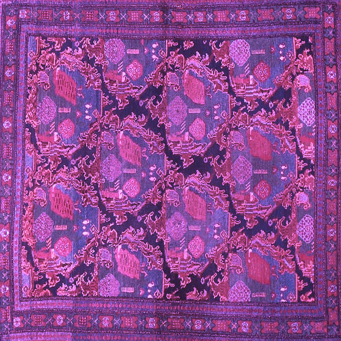 Square Persian Purple Traditional Rug, tr4707pur
