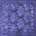 Square Machine Washable Persian Blue Traditional Rug, wshtr4707blu