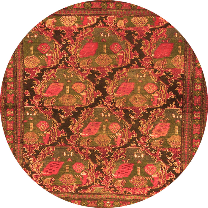 Machine Washable Persian Orange Traditional Area Rugs, wshtr4707org