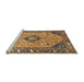 Sideview of Machine Washable Traditional Yellow Rug, wshtr4708