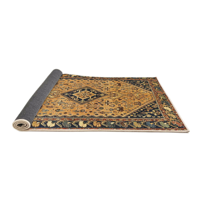 Sideview of Traditional Yellow Medallion Rug, tr4708