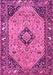 Machine Washable Medallion Pink Traditional Rug, wshtr4708pnk