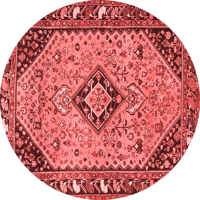 Machine Washable Medallion Red Traditional Rug, wshtr4708red