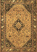 Machine Washable Medallion Brown Traditional Rug, wshtr4708brn