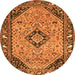 Square Medallion Orange Traditional Rug, tr4708org